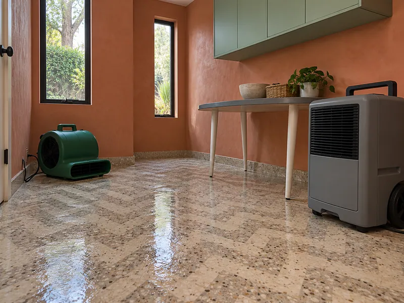 Water Extraction in Euless — damp room and equipment after standing-water pickup
